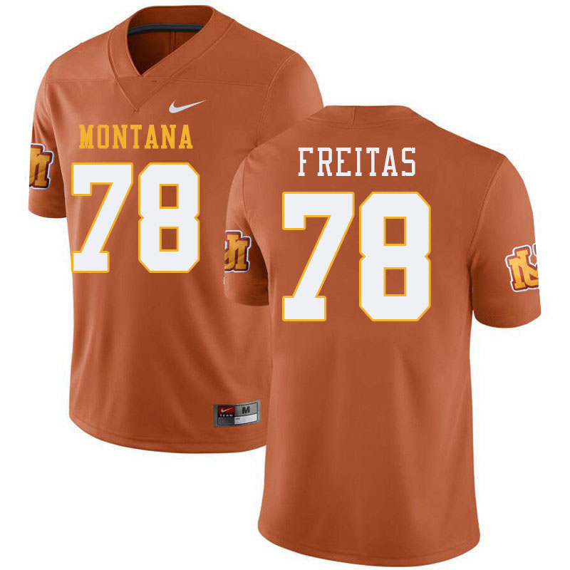 Montana Grizzlies #78 Lucas Freitas College Football Jerseys Stitched Sale-Throwback
